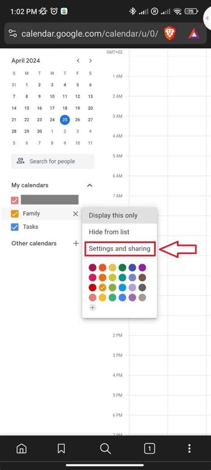 How do I share my Google calendar on Youtube?