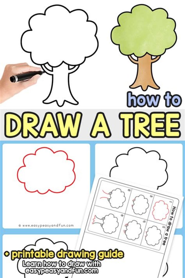 How do you draw a simple tree for kids?