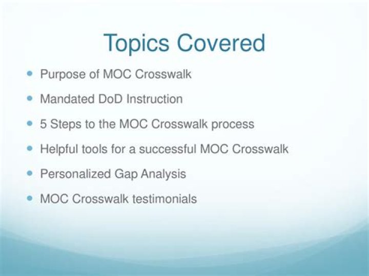 What does the acronym MOC stand for in MOC crosswalk?